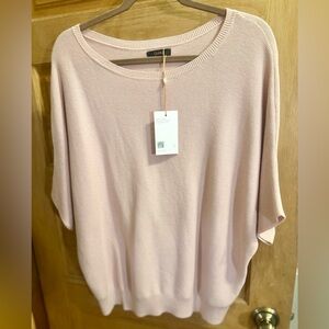 Quince Lightweight Cotton Cashmere Link-Stitch Dolman Sweater NWT